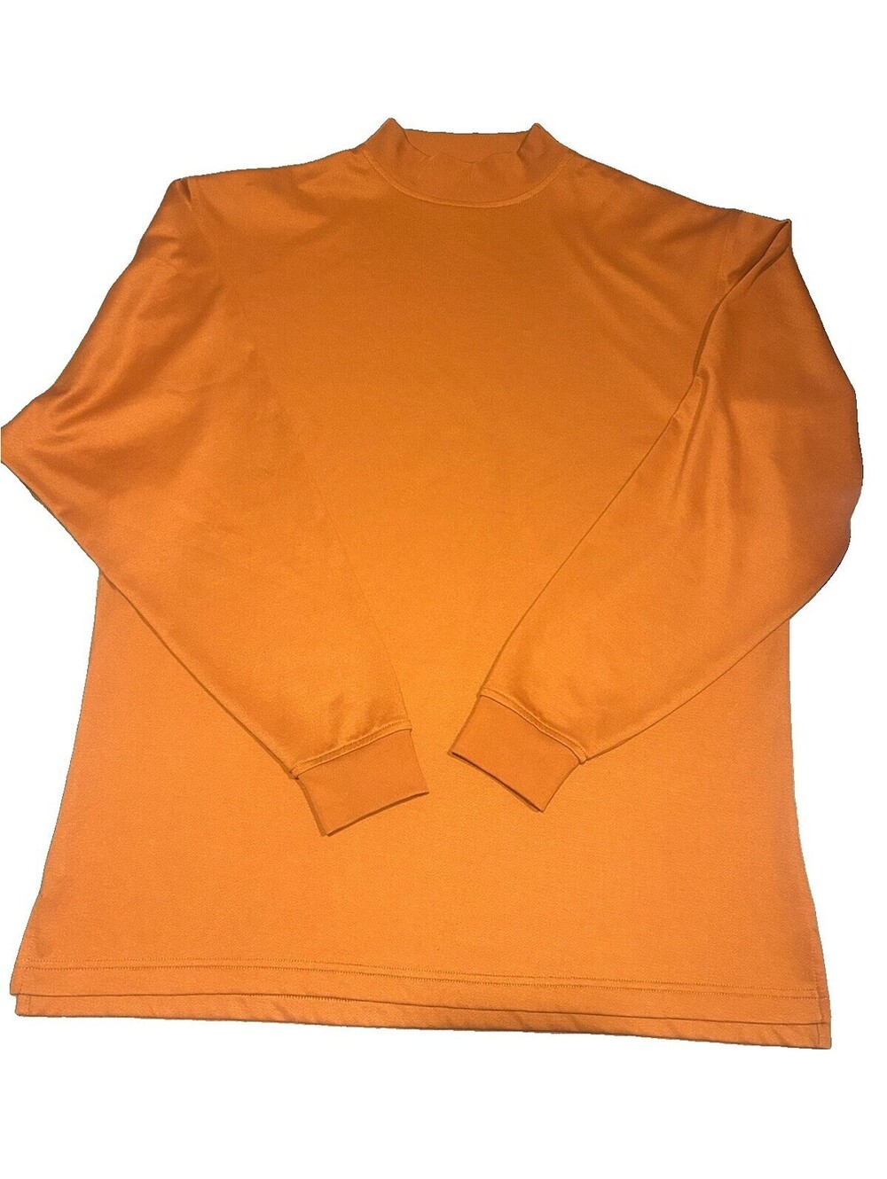 FootJoy FJ Golf Shirt Mens Large Orange Long Sleeve Mock Neck Performance